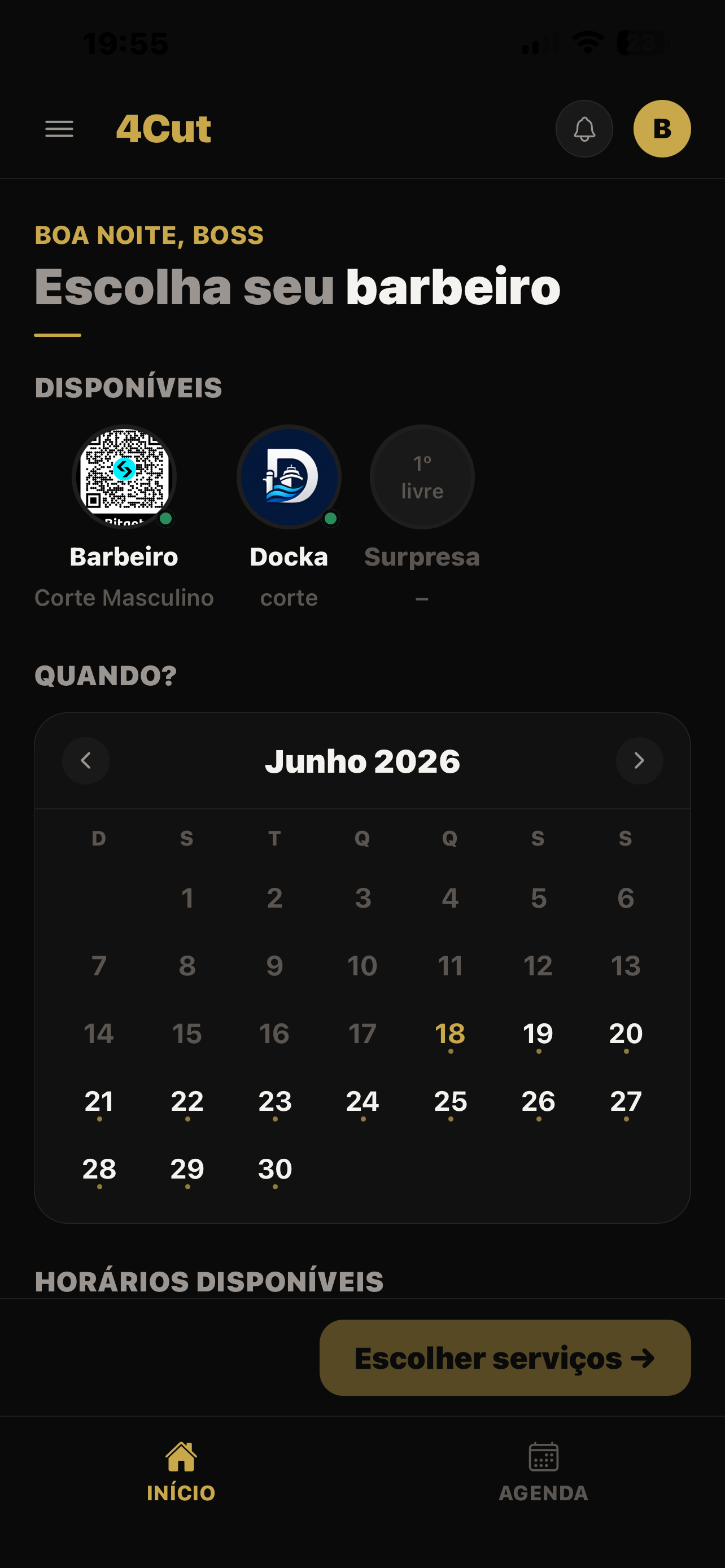 App do cliente HAIRZON